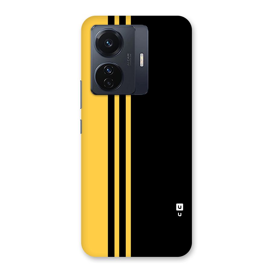 Minimal Yellow and Black Design Back Case for Vivo T1 Pro