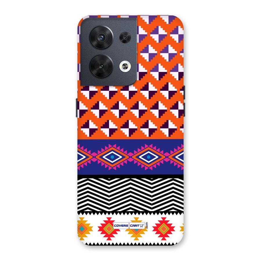Mixed Pattern Aztec Back Case for Oppo Reno8 5G