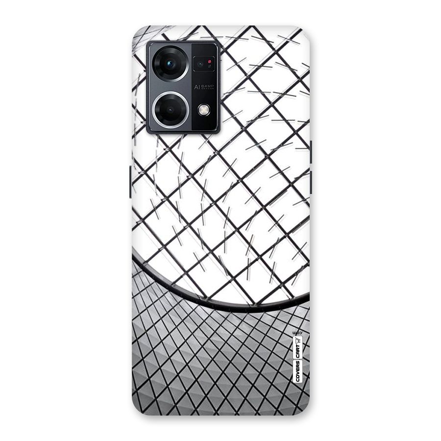 Modern Abstract Pattern Glass Back Case for Oppo F21 Pro 5G
