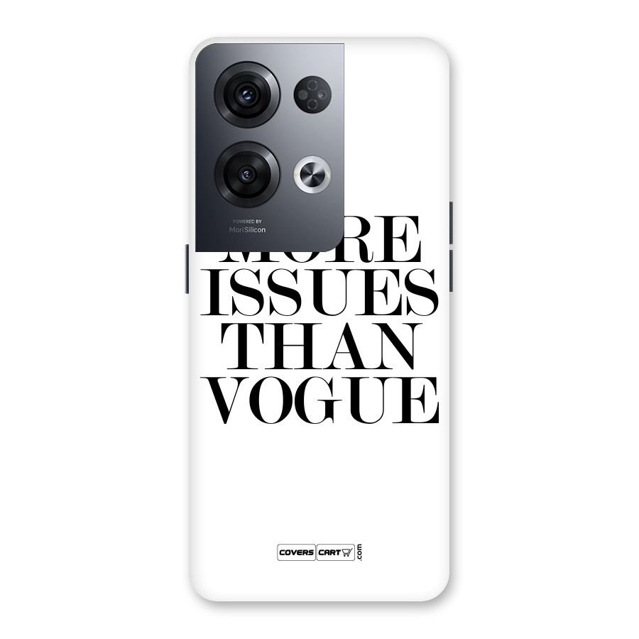 More Issues than Vogue (White) Back Case for Oppo Reno8 Pro 5G