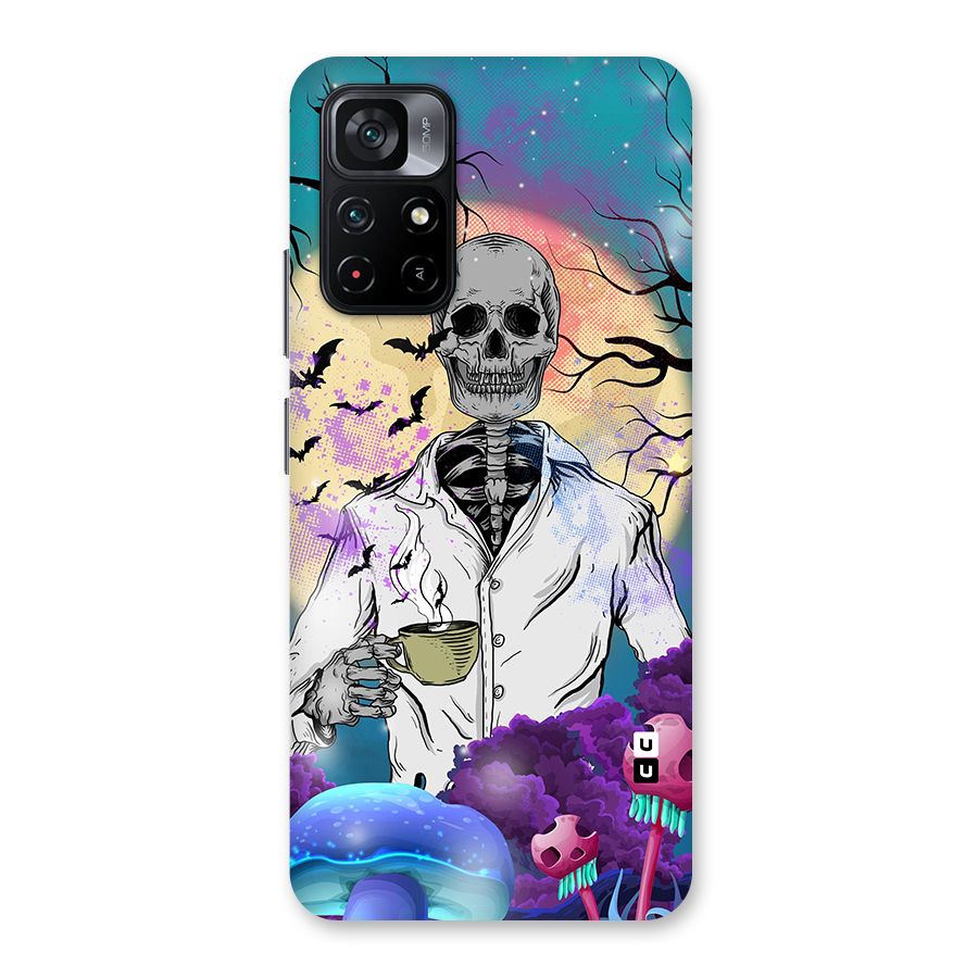 Morning Tea Skull Back Case for Poco M4 Pro 5G