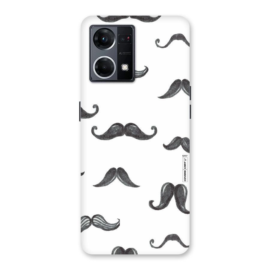 Moustache Pattern (Black) Glass Back Case for Oppo F21 Pro 5G