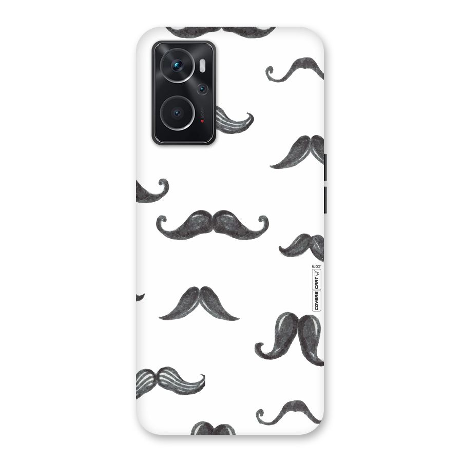 Moustache Pattern (Black) Back Case for Oppo K10 4G