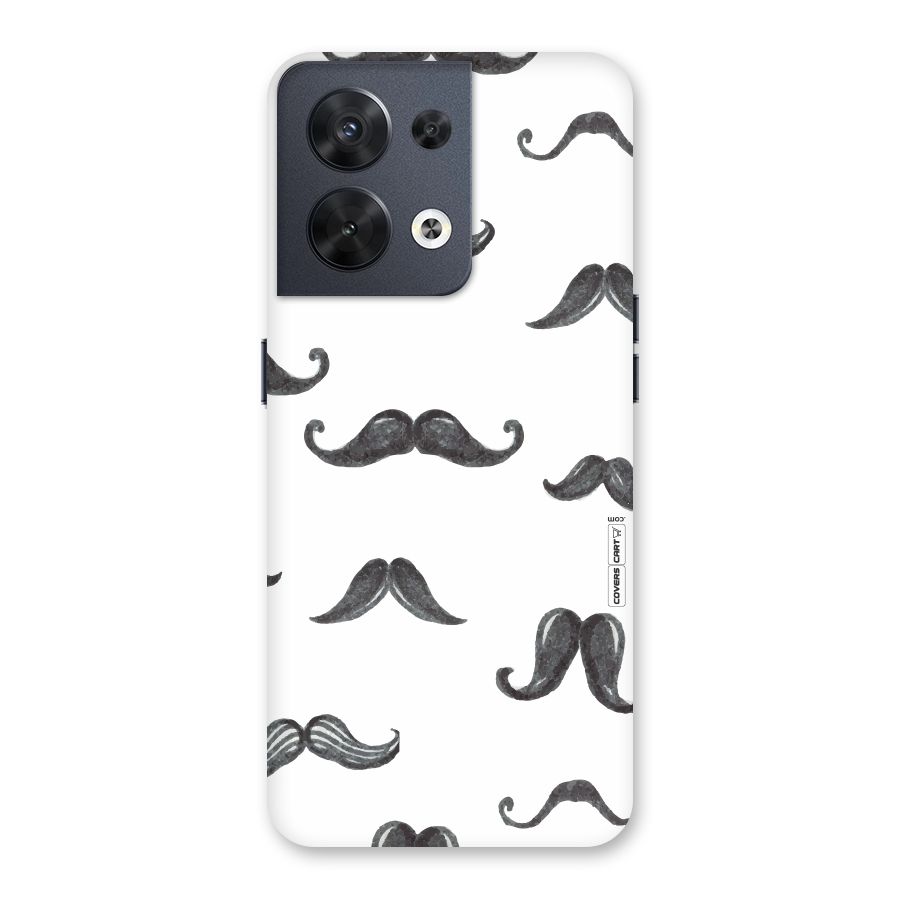 Moustache Pattern (Black) Back Case for Oppo Reno8 5G