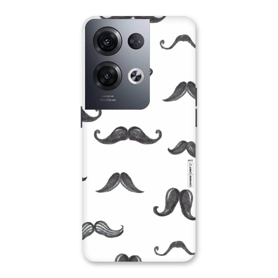 Moustache Pattern (Black) Back Case for Oppo Reno8 Pro 5G