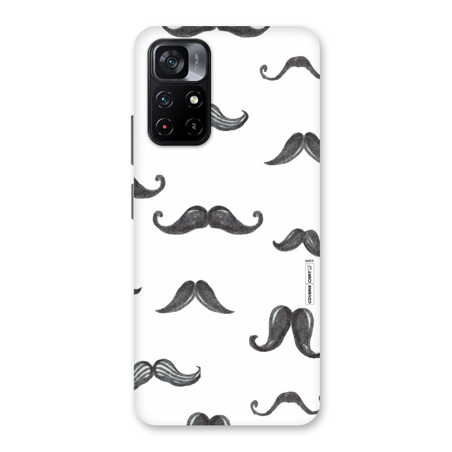 Moustache Pattern (Black) Back Case for Poco M4 Pro 5G
