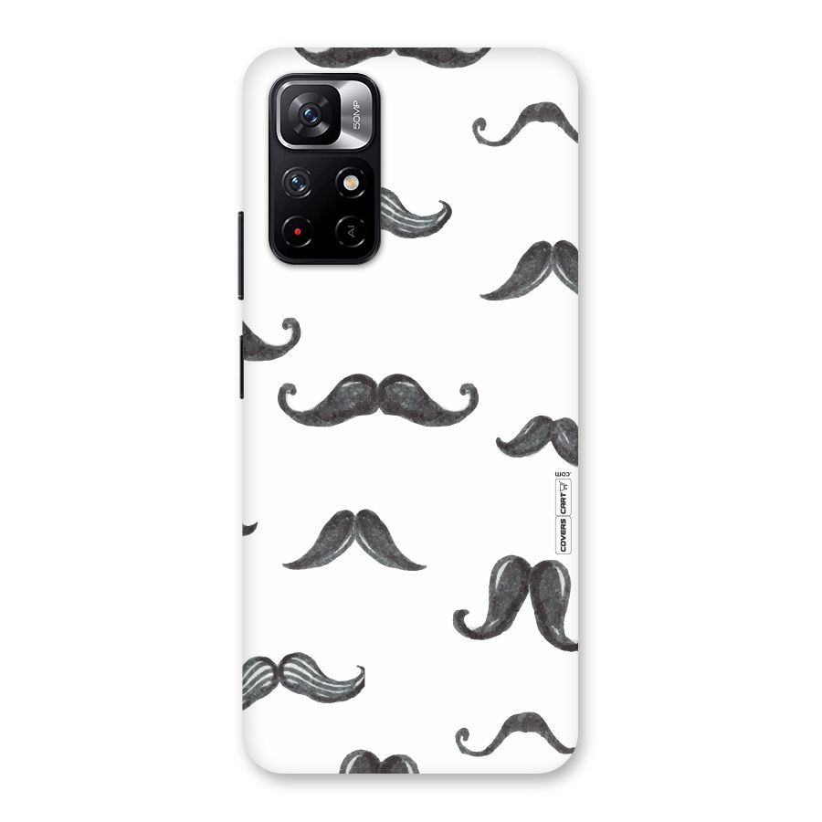 Moustache Pattern (Black) Back Case for Redmi Note 11T 5G