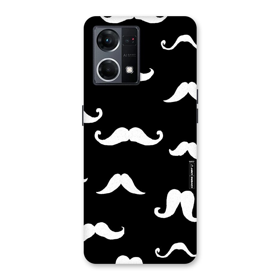 Moustache Pattern (White) Glass Back Case for Oppo F21 Pro 5G