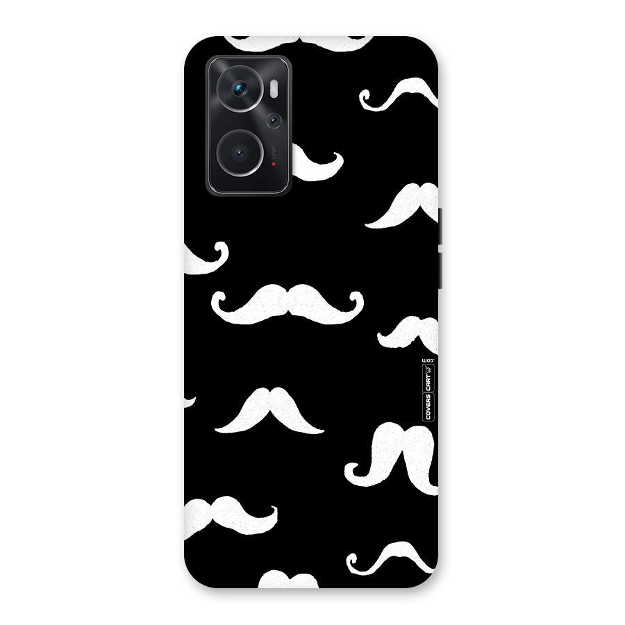 Moustache Pattern (White) Back Case for Oppo K10 4G