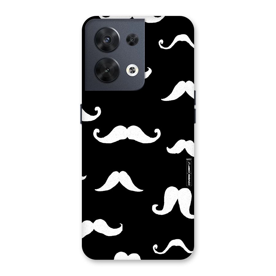 Moustache Pattern (White) Back Case for Oppo Reno8 5G