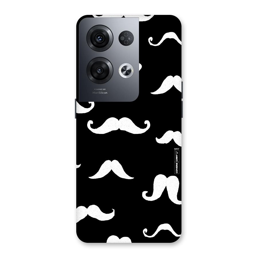 Moustache Pattern (White) Back Case for Oppo Reno8 Pro 5G
