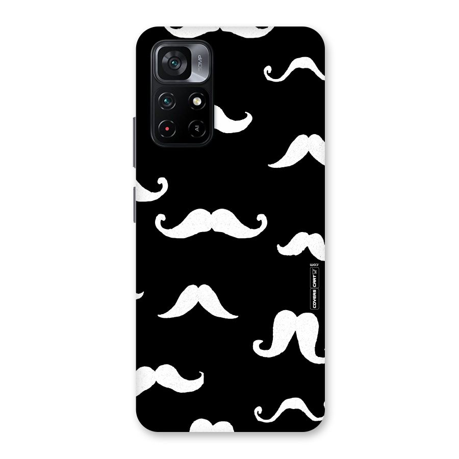 Moustache Pattern (White) Back Case for Poco M4 Pro 5G