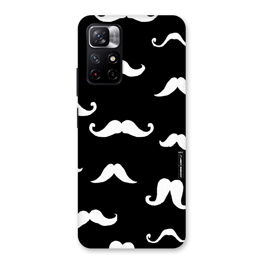 Moustache Pattern (White) Back Case for Redmi Note 11T 5G