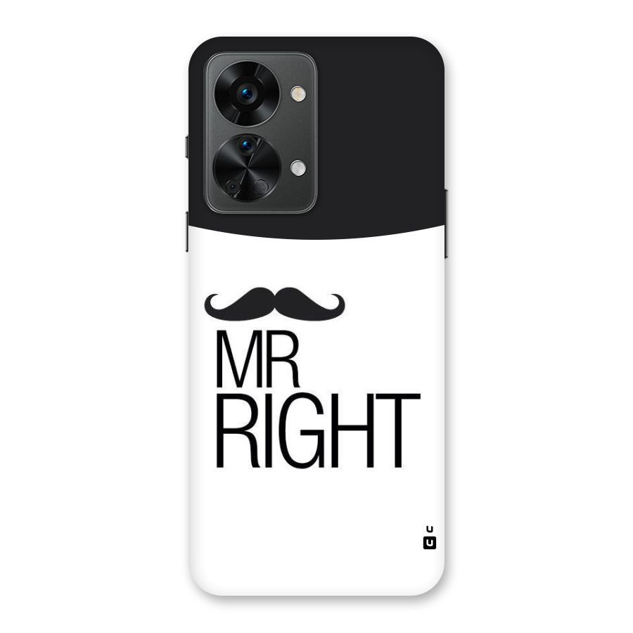 Mr. Right Moustache Back Case for OnePlus Nord 2T