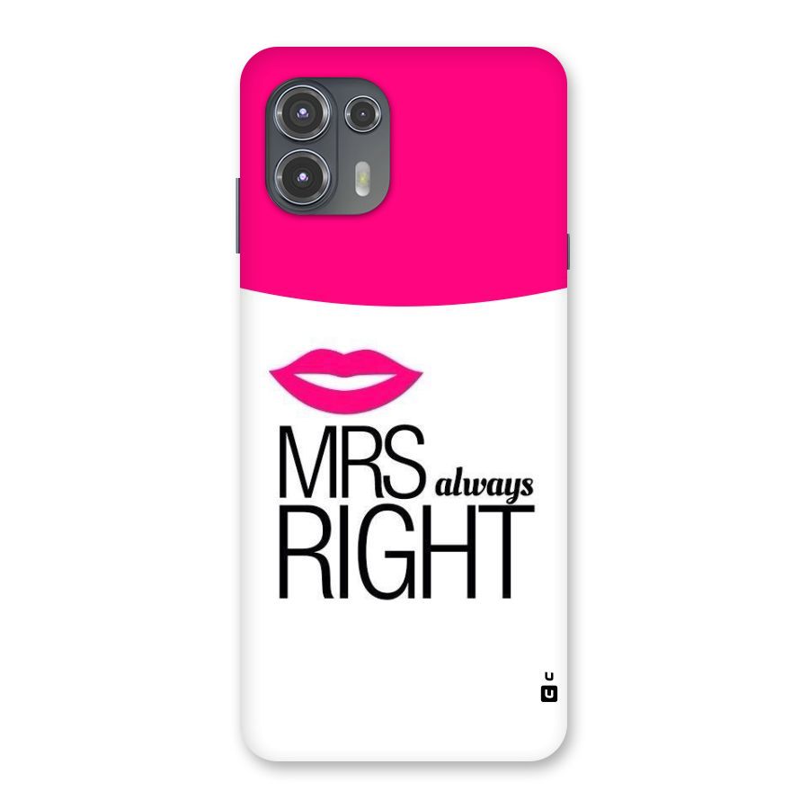 Mrs always right Back Case for Motorola Edge 20 Fusion