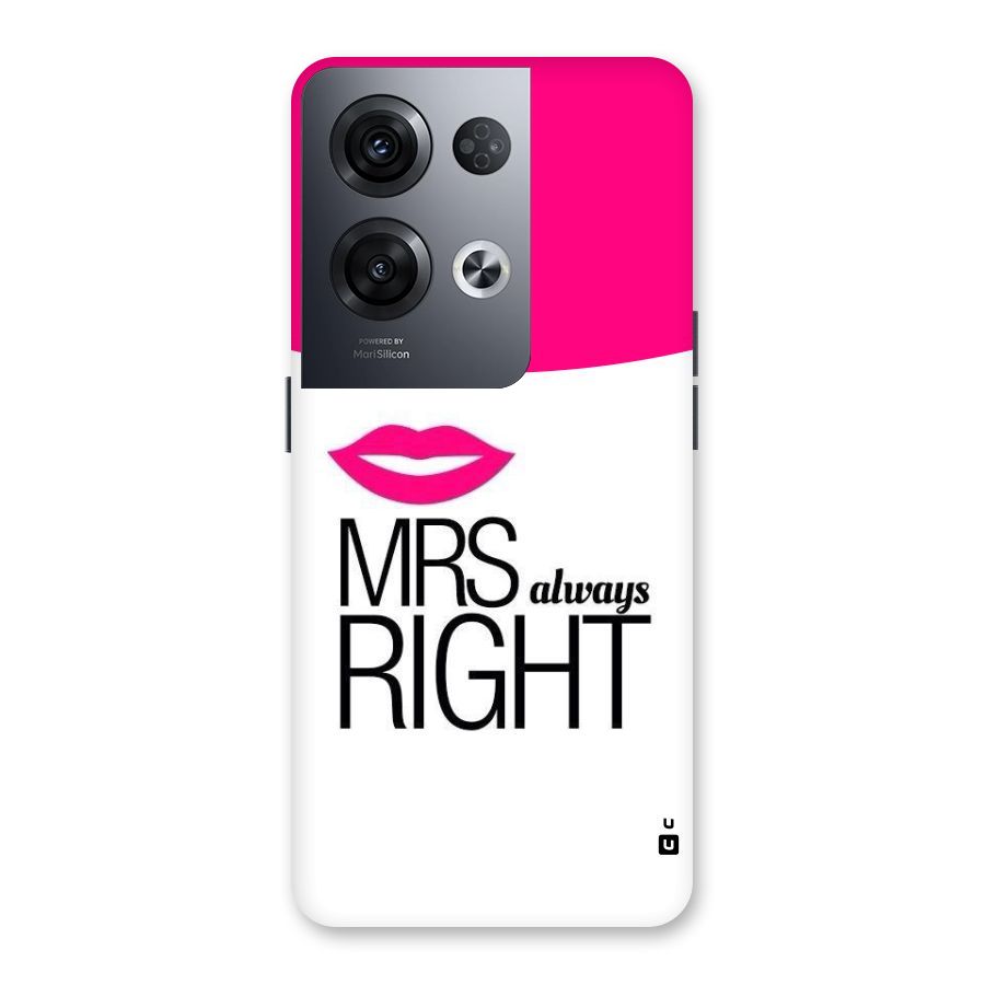 Mrs always right Back Case for Oppo Reno8 Pro 5G