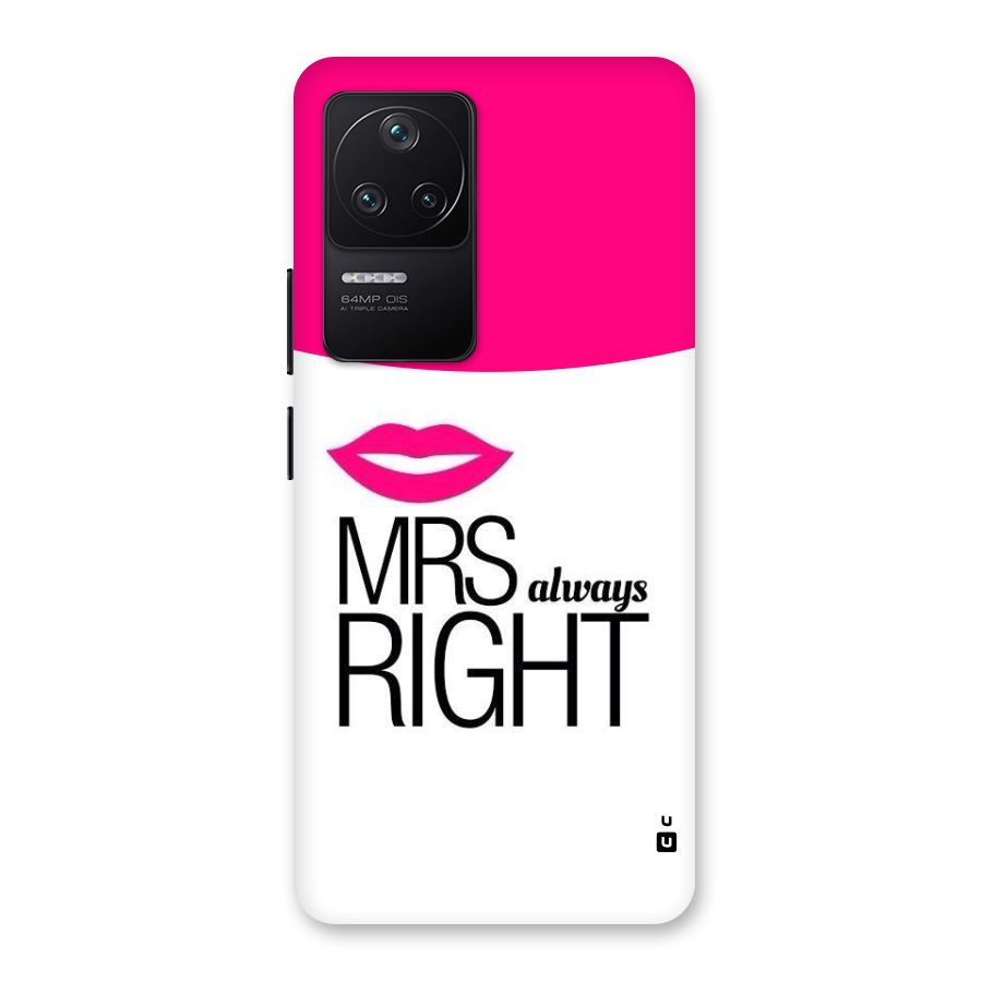 Mrs always right Back Case for Poco F4 5G