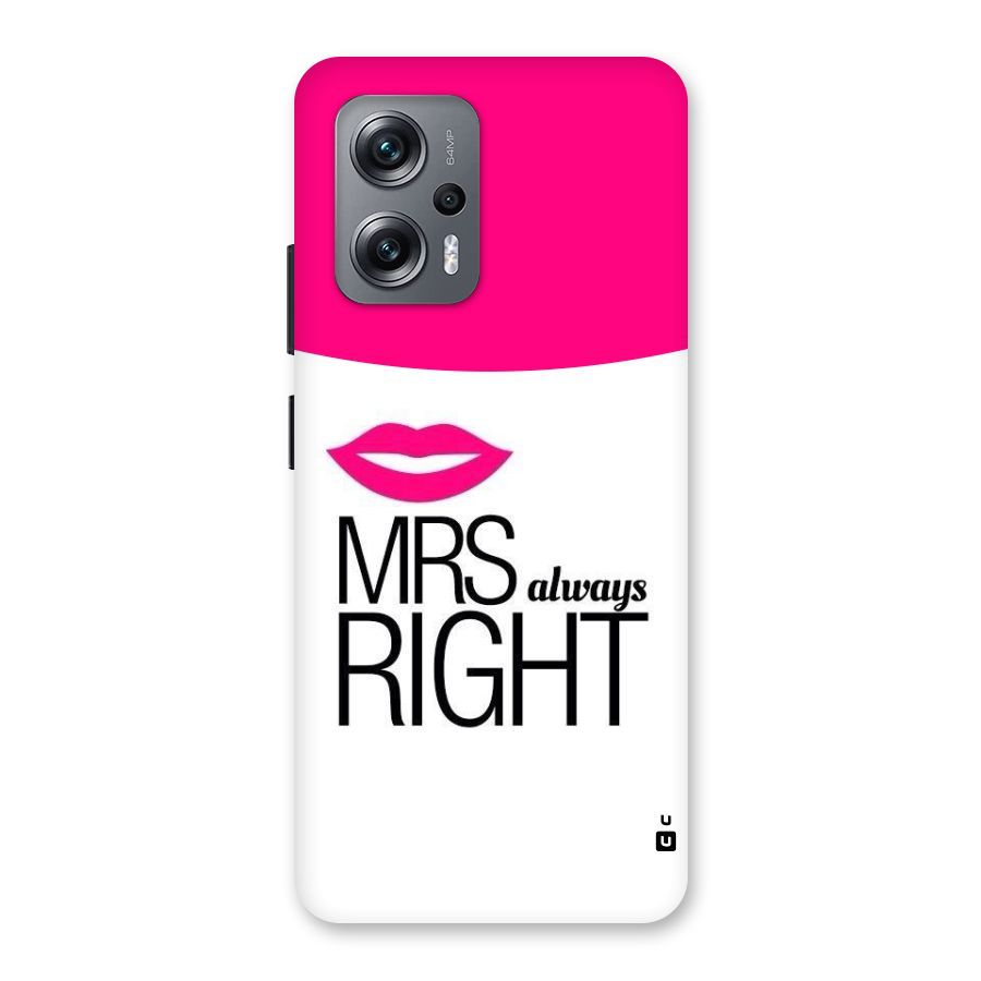Mrs always right Back Case for Redmi K50i