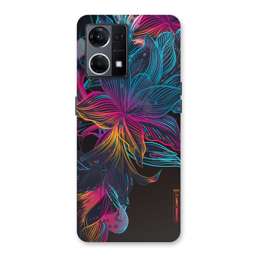 Multi-Colour Flowers Glass Back Case for Oppo F21 Pro 5G