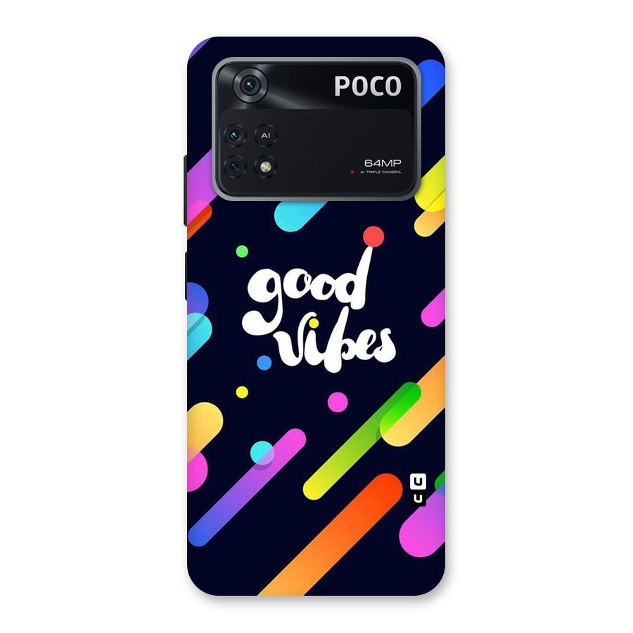 Multicolor Good Vibing Back Case for Poco M4 Pro 4G