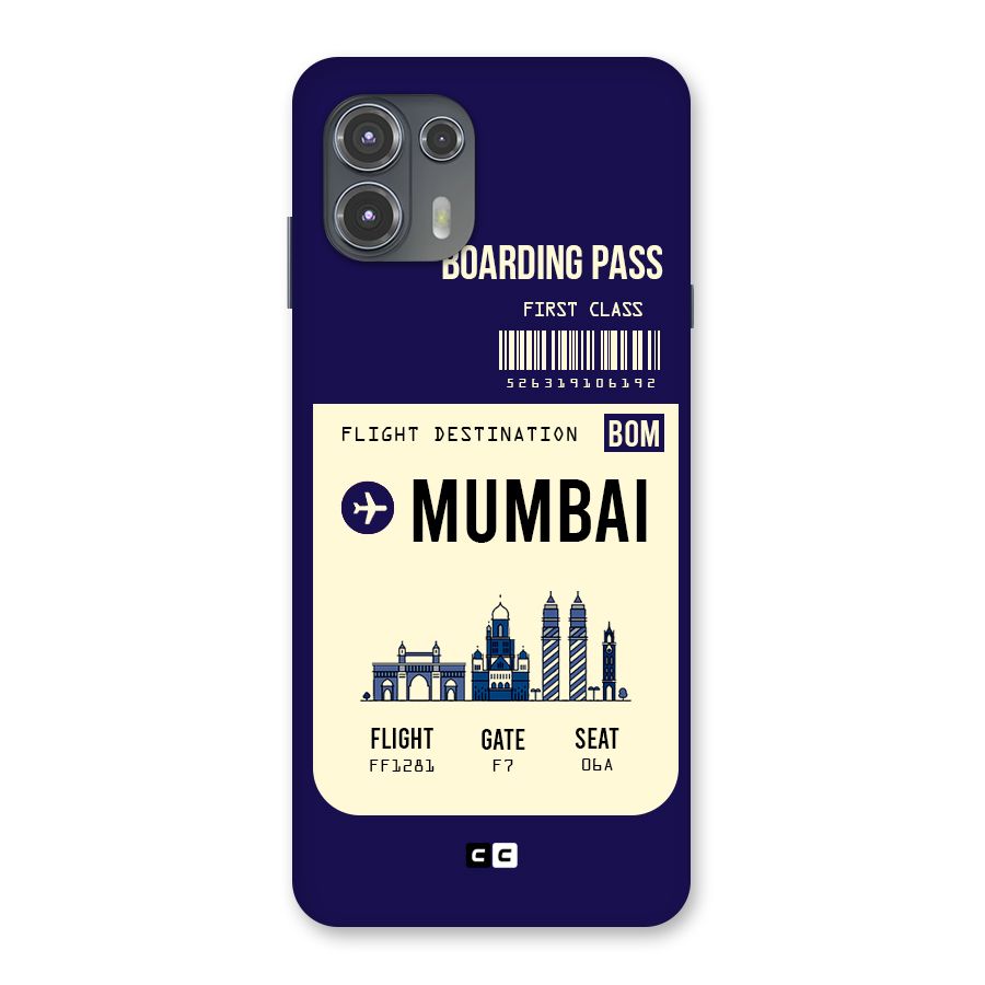 Mumbai Boarding Pass Back Case for Motorola Edge 20 Fusion