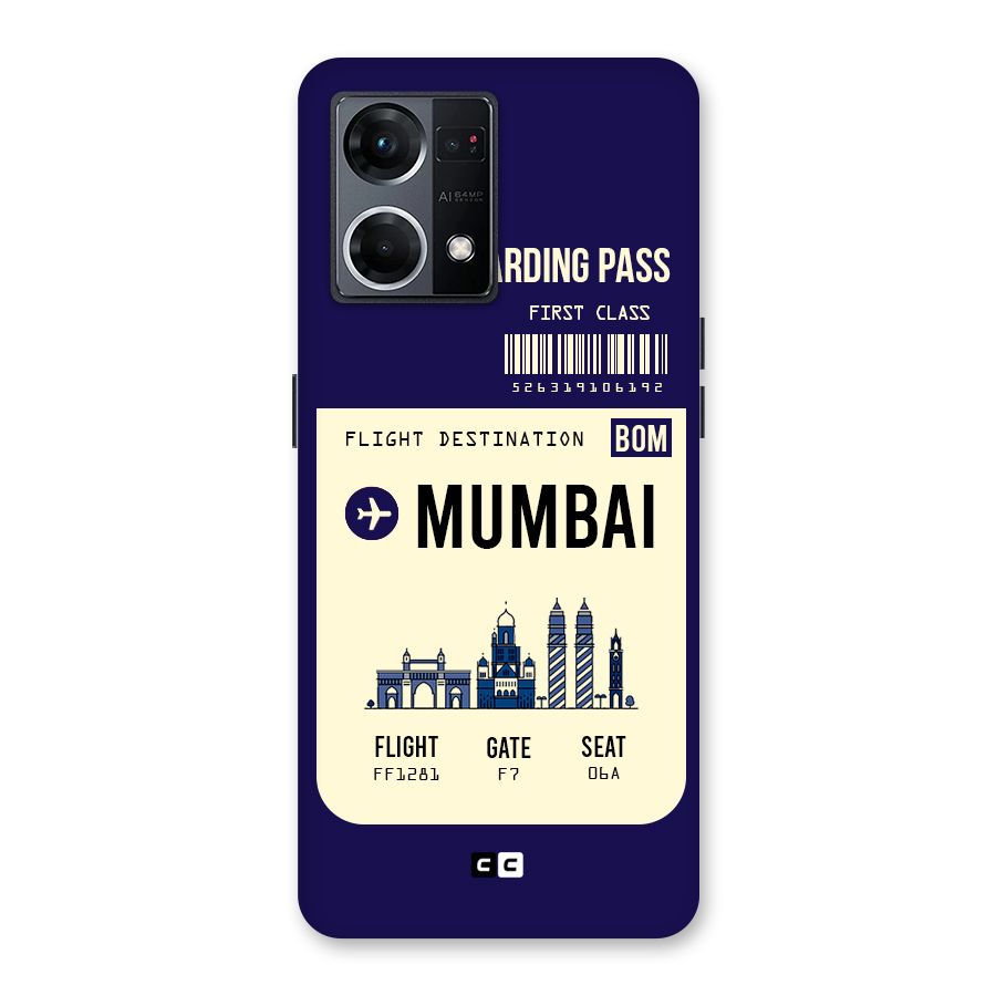 Mumbai Boarding Pass Glass Back Case for Oppo F21 Pro 5G