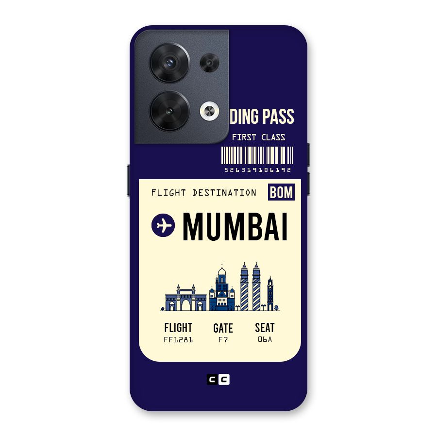 Mumbai Boarding Pass Back Case for Oppo Reno8 5G