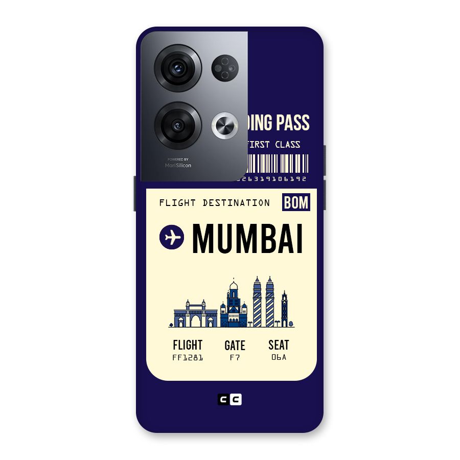 Mumbai Boarding Pass Back Case for Oppo Reno8 Pro 5G