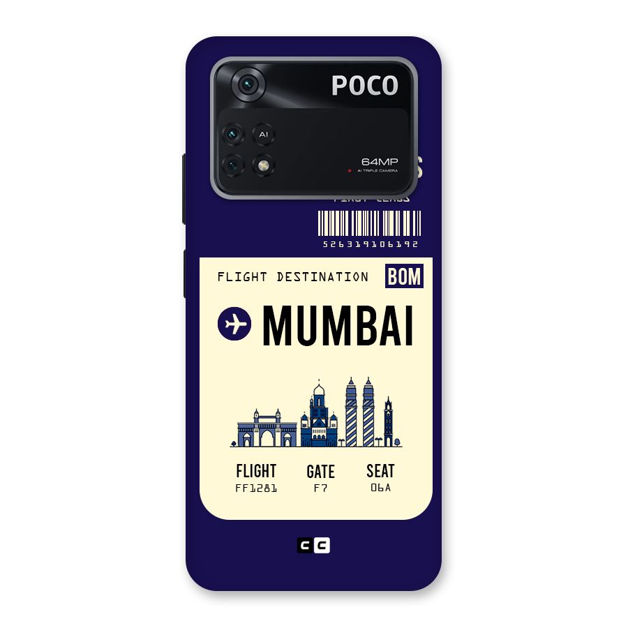 Mumbai Boarding Pass Back Case for Poco M4 Pro 4G