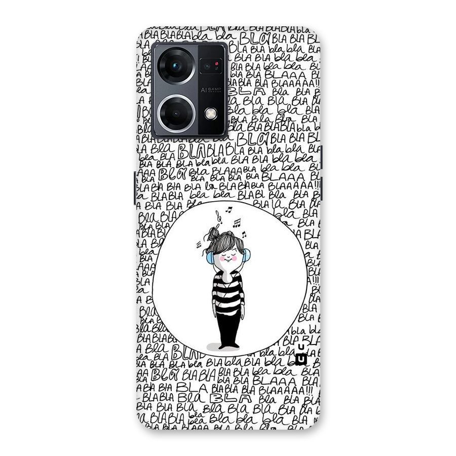 Music And Bla Bla Glass Back Case for Oppo F21 Pro 5G