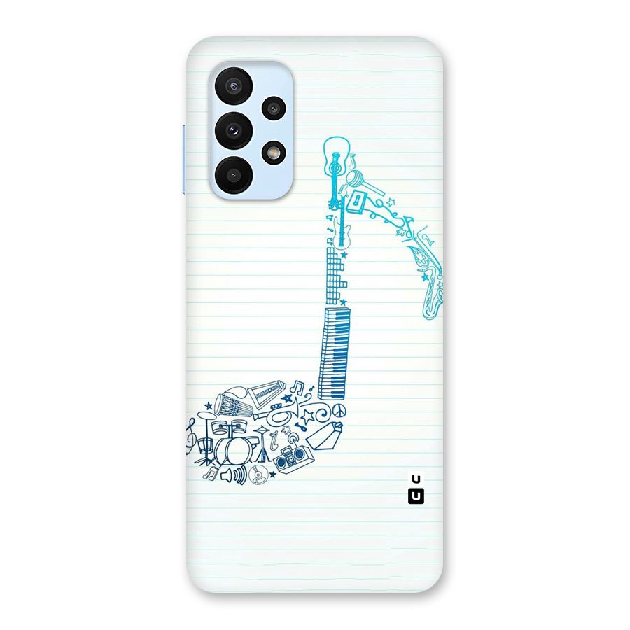 Music Note Design Back Case for Galaxy A23