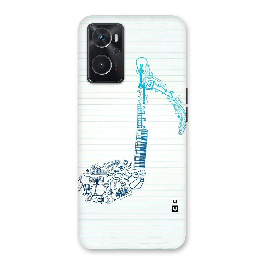 Music Note Design Back Case for Oppo K10 4G