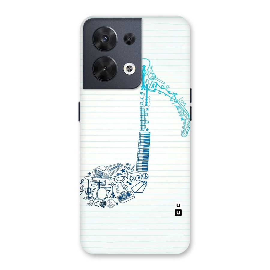 Music Note Design Back Case for Oppo Reno8 5G