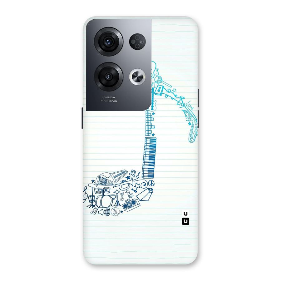 Music Note Design Back Case for Oppo Reno8 Pro 5G