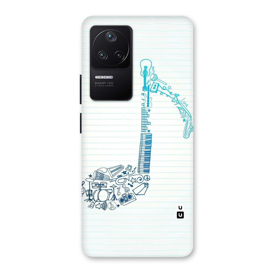 Music Note Design Back Case for Poco F4 5G