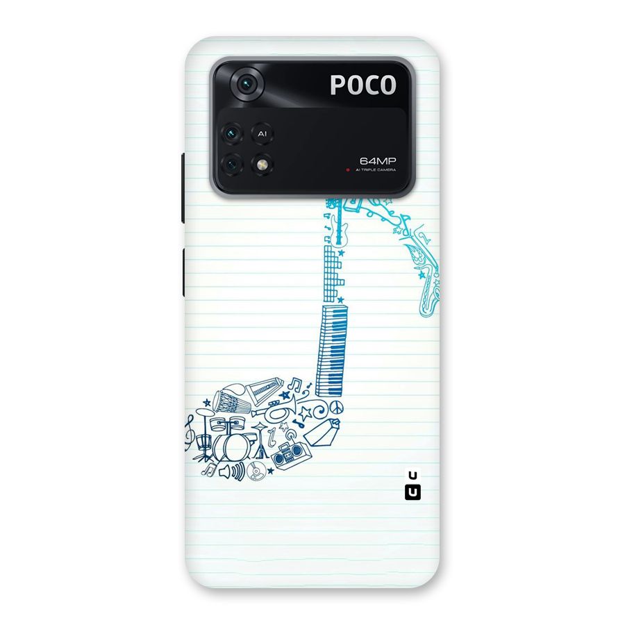 Music Note Design Back Case for Poco M4 Pro 4G