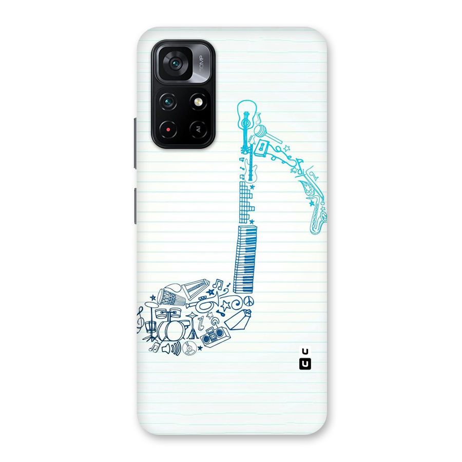 Music Note Design Back Case for Poco M4 Pro 5G