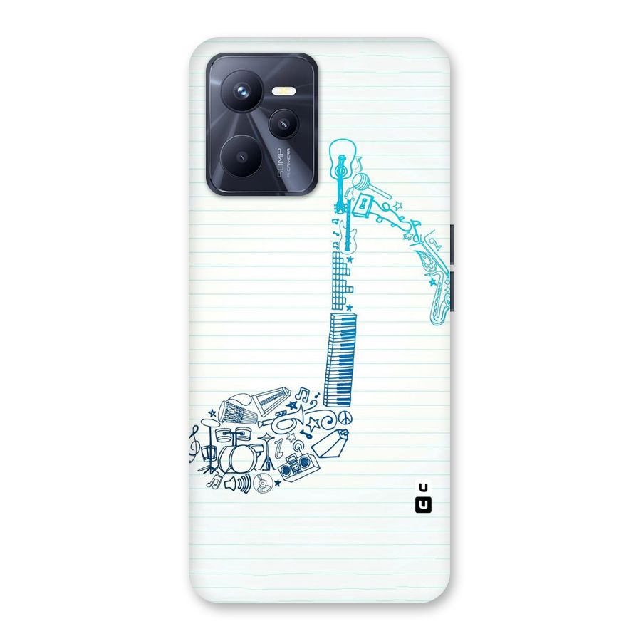 Music Note Design Back Case for Realme C35