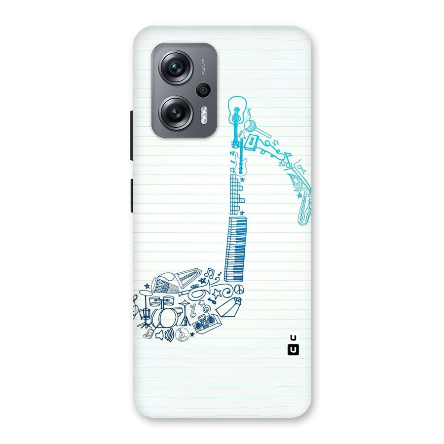 Music Note Design Back Case for Redmi K50i