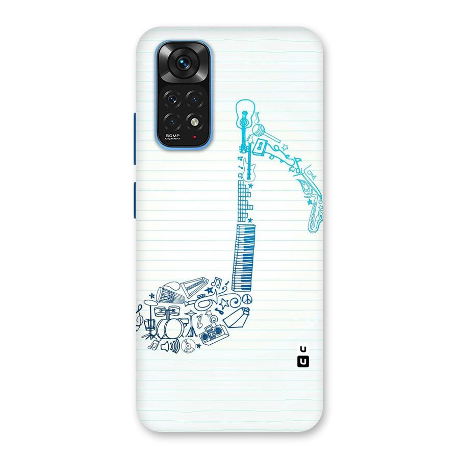 Music Note Design Back Case for Redmi Note 11S