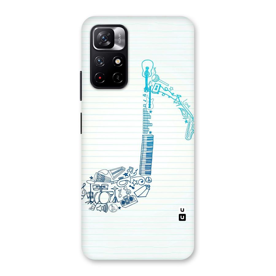 Music Note Design Back Case for Redmi Note 11T 5G