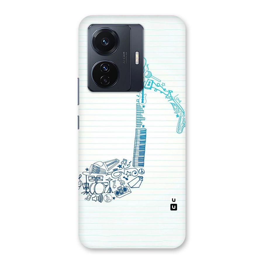 Music Note Design Back Case for Vivo T1 Pro