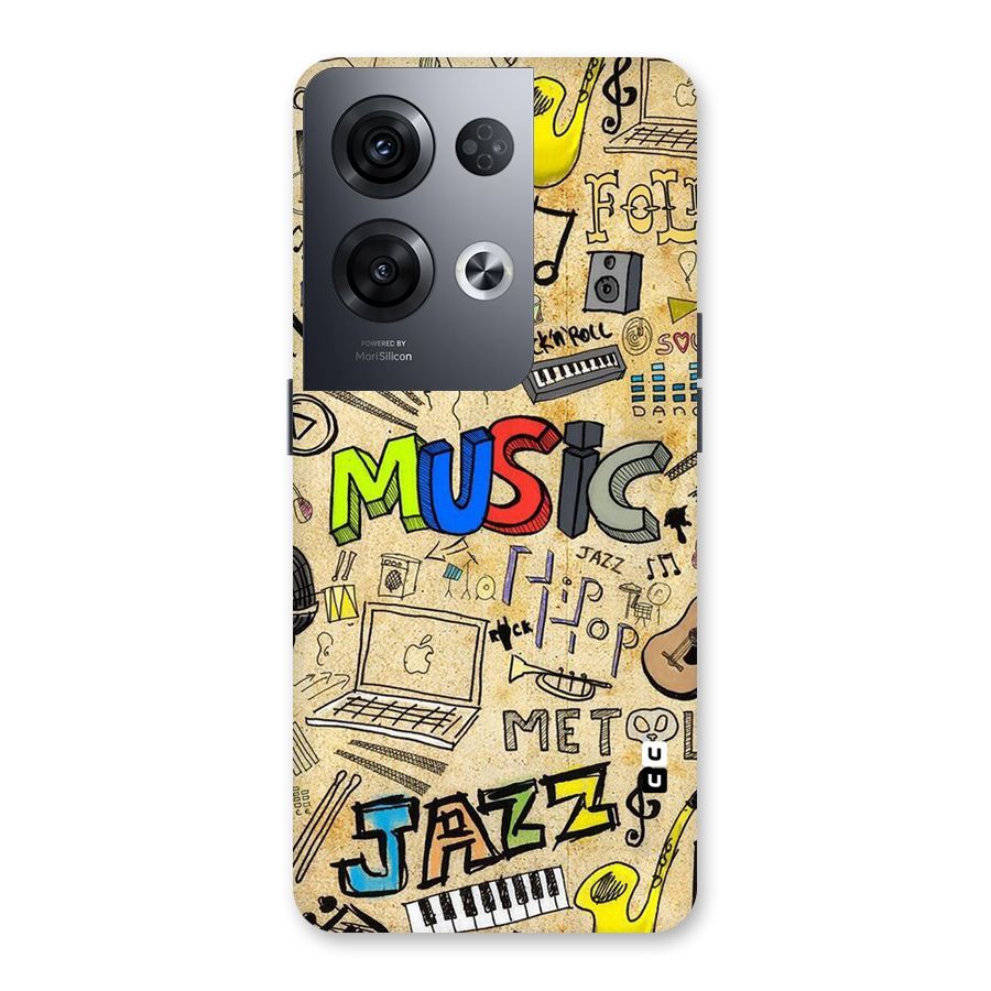 Music Pattern Back Case for Oppo Reno8 Pro 5G