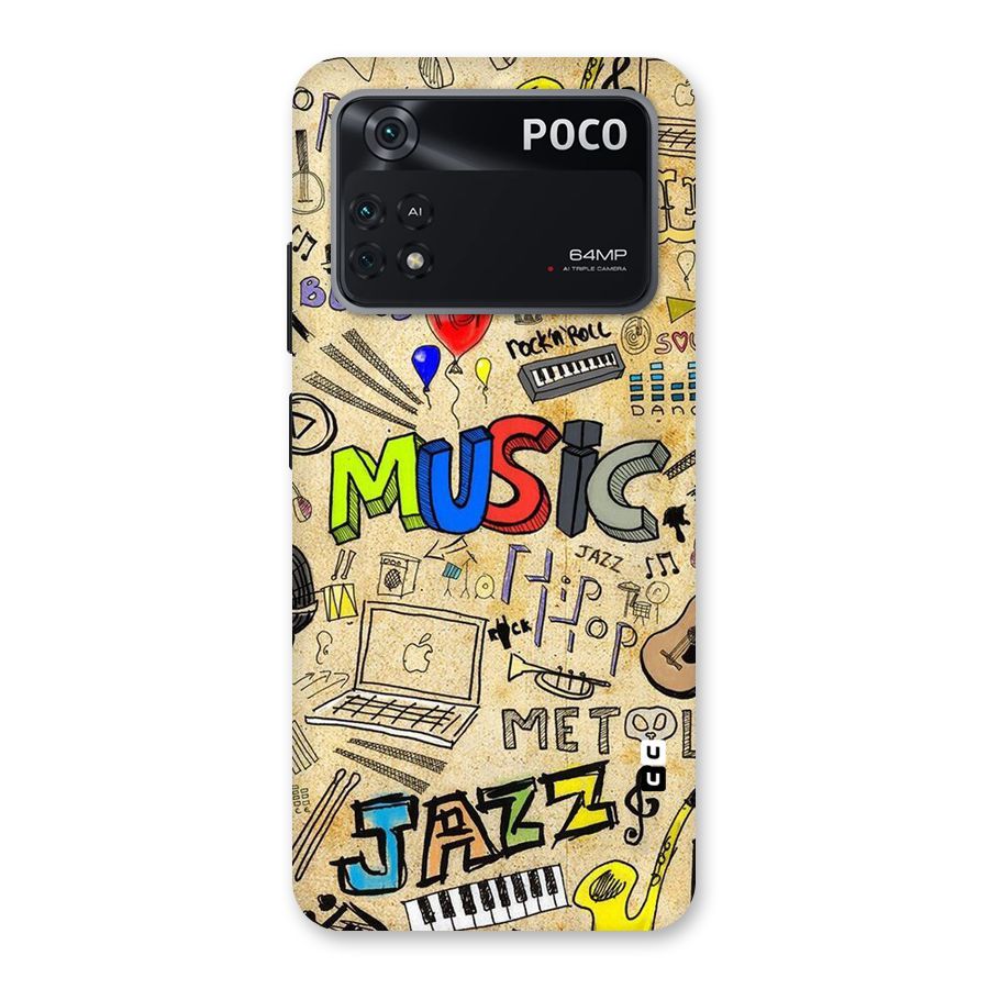 Music Pattern Back Case for Poco M4 Pro 4G