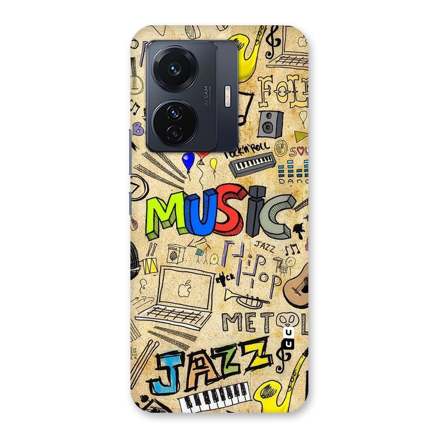 Music Pattern Back Case for Vivo T1 Pro
