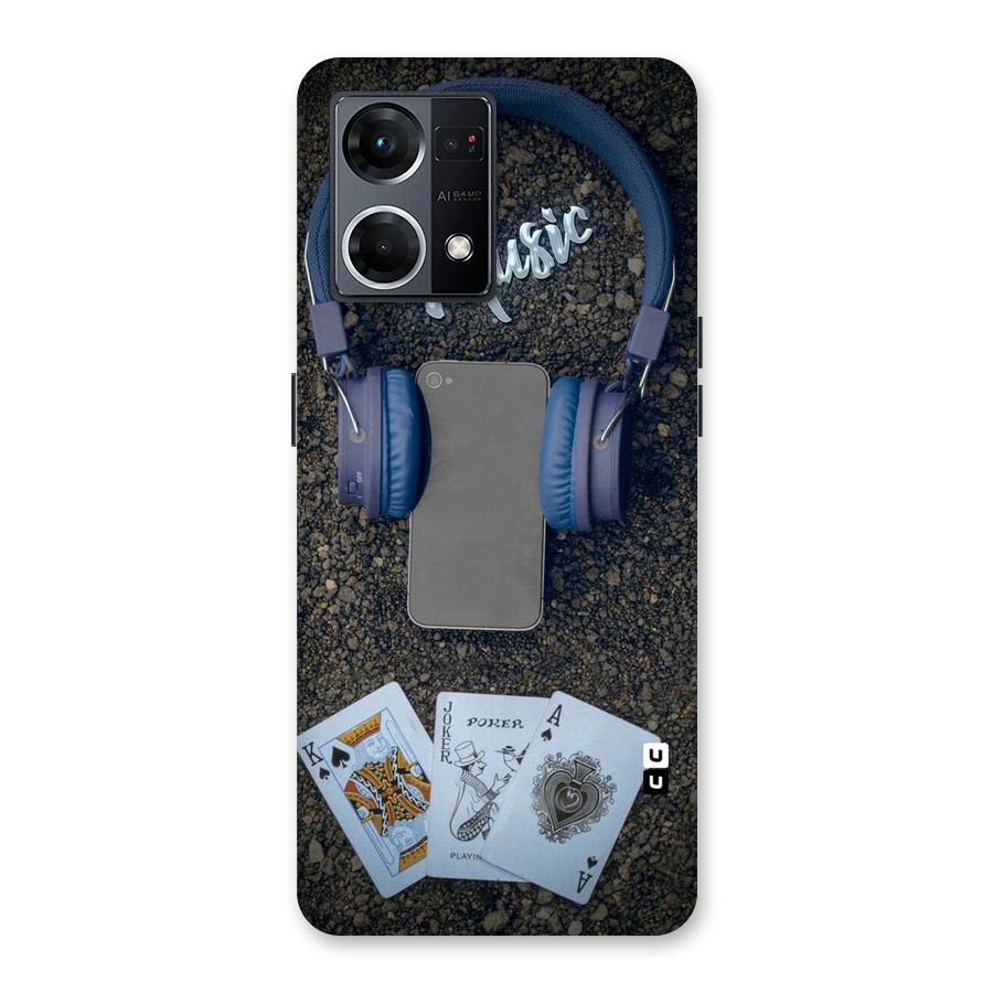 Music Power Cards Glass Back Case for Oppo F21 Pro 5G