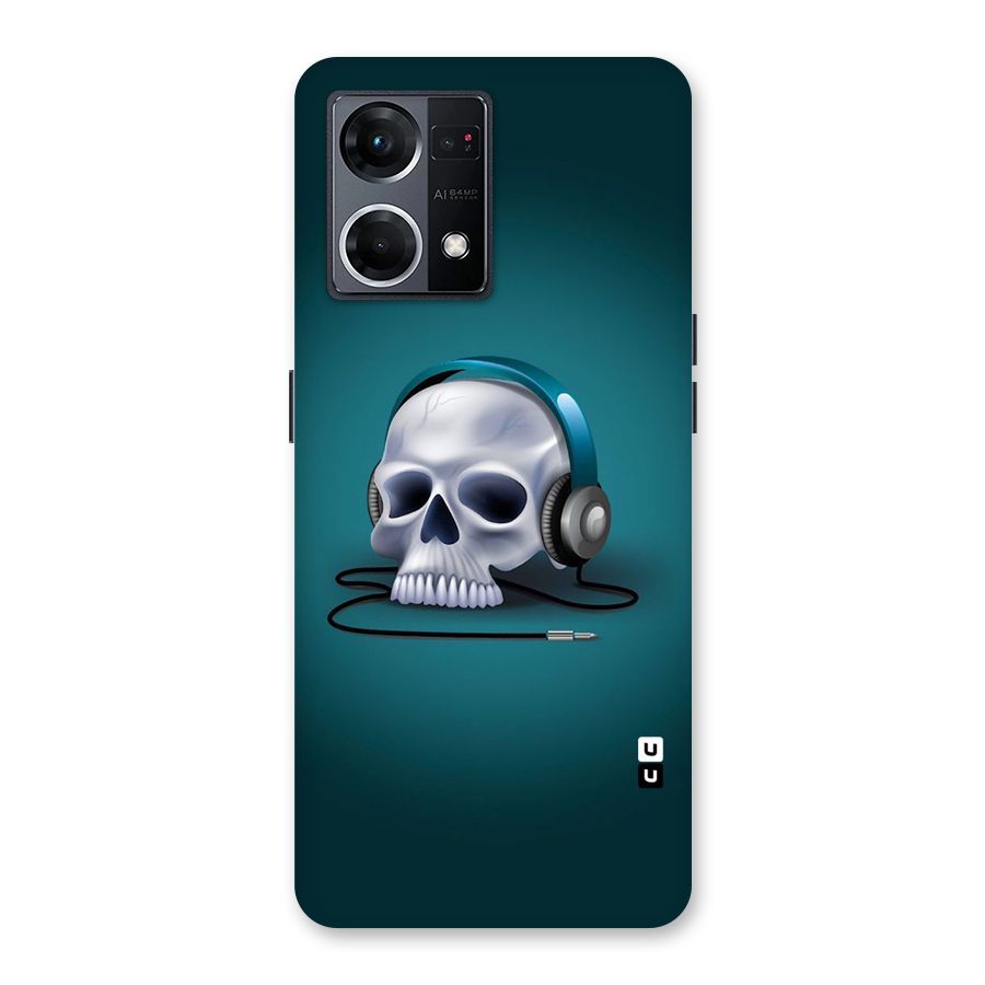 Music Skull Glass Back Case for Oppo F21 Pro 5G