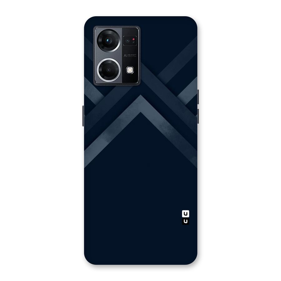 Navy Blue Arrow Glass Back Case for Oppo F21 Pro 5G