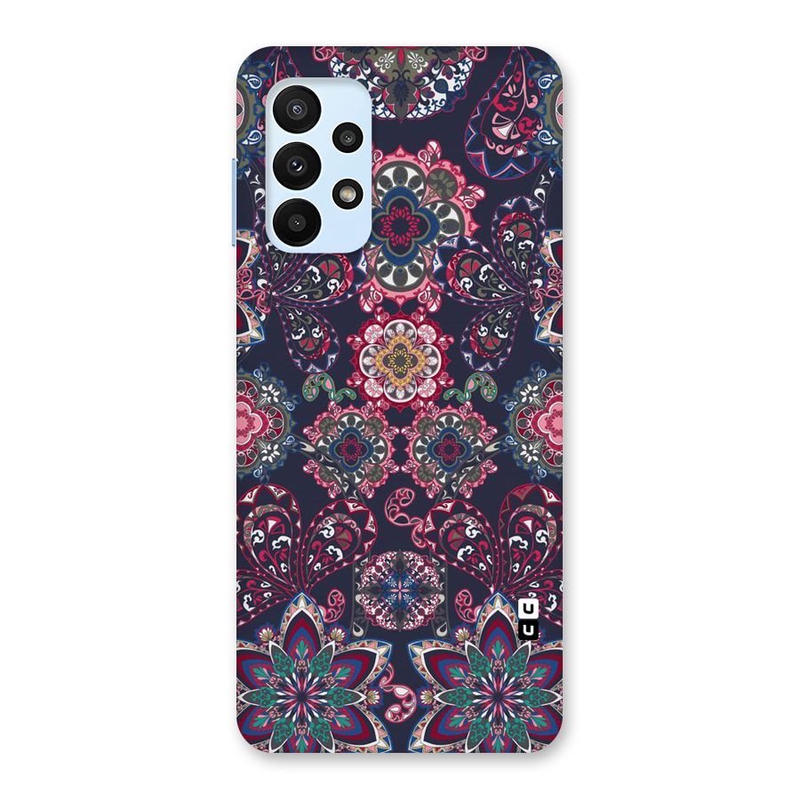 Navy Blue Bloom Pattern Back Case for Galaxy A23