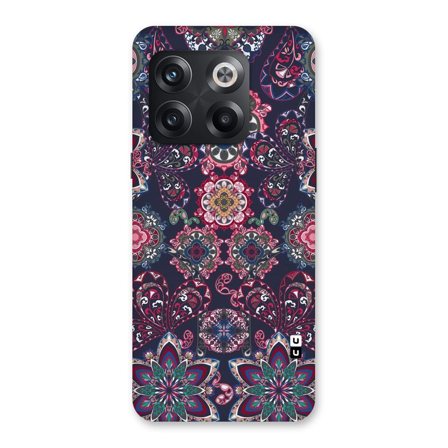 Navy Blue Bloom Pattern Back Case for OnePlus 10T